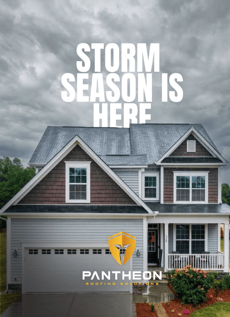 Storm damaged roof in Champaign-Urbana requiring emergency repair