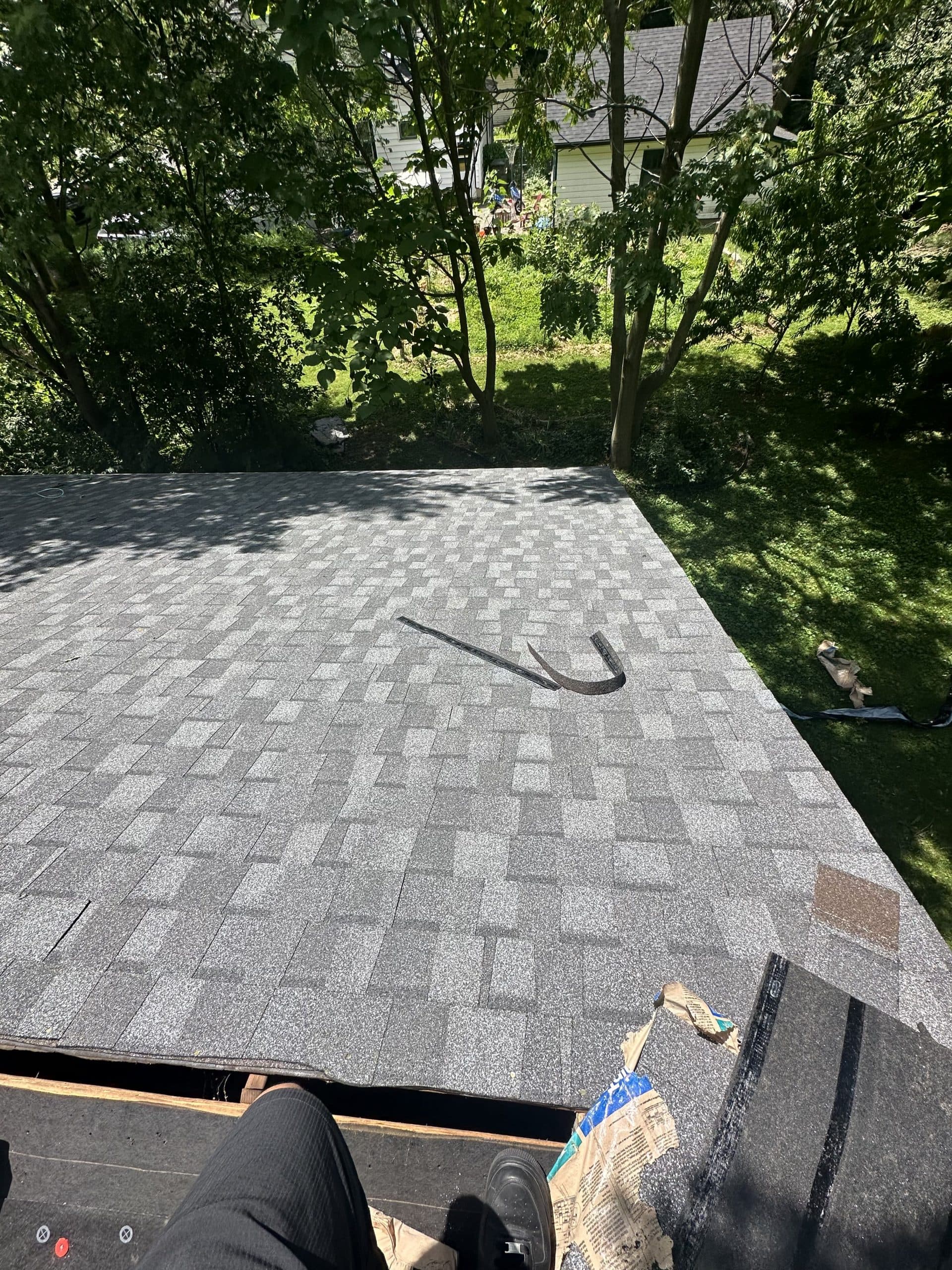Pantheon roof repair job site photo