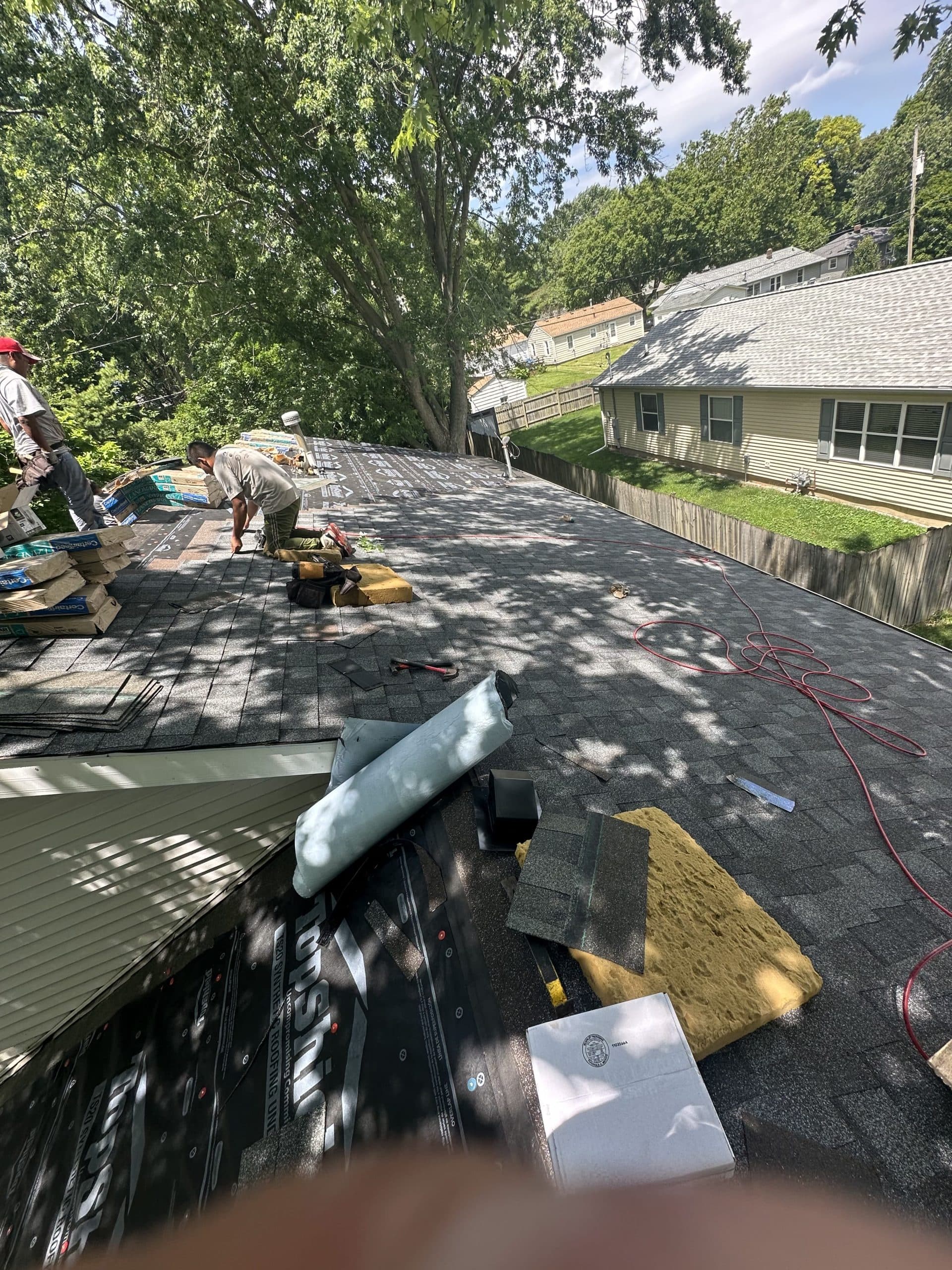 Completed Pantheon roof in Champaign-Urbana neighborhood