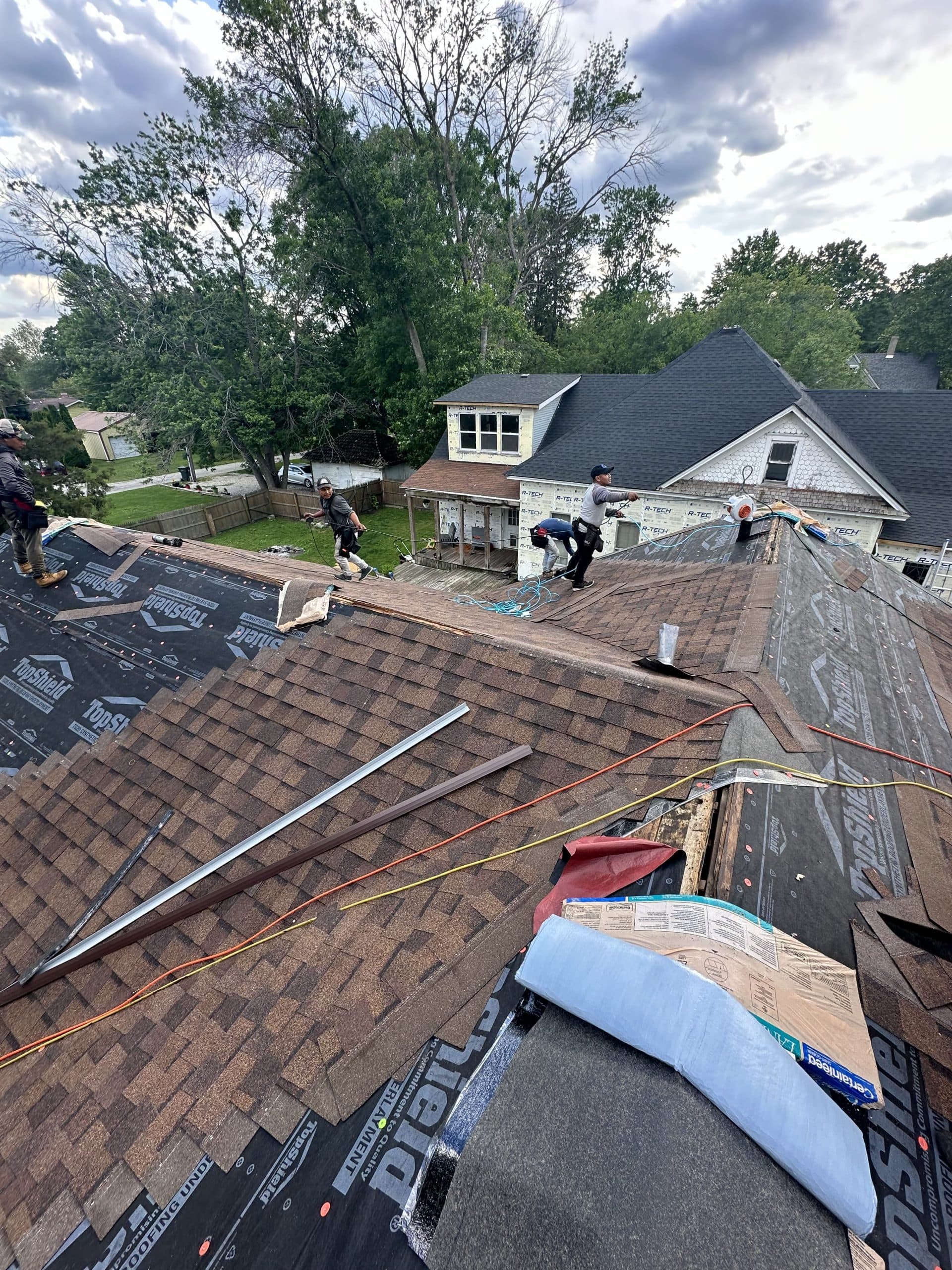 Pantheon Roofing Solutions team on a Champaign, IL roof replacement