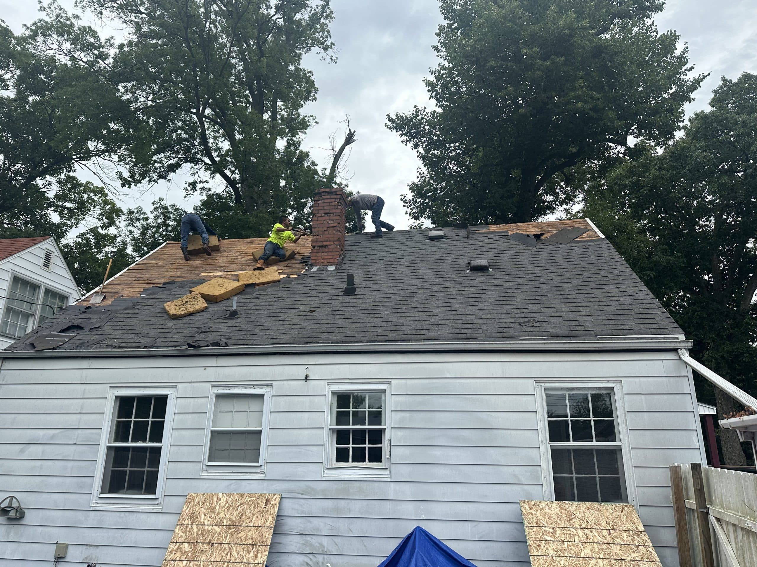 Champaign roof replacement progress photo