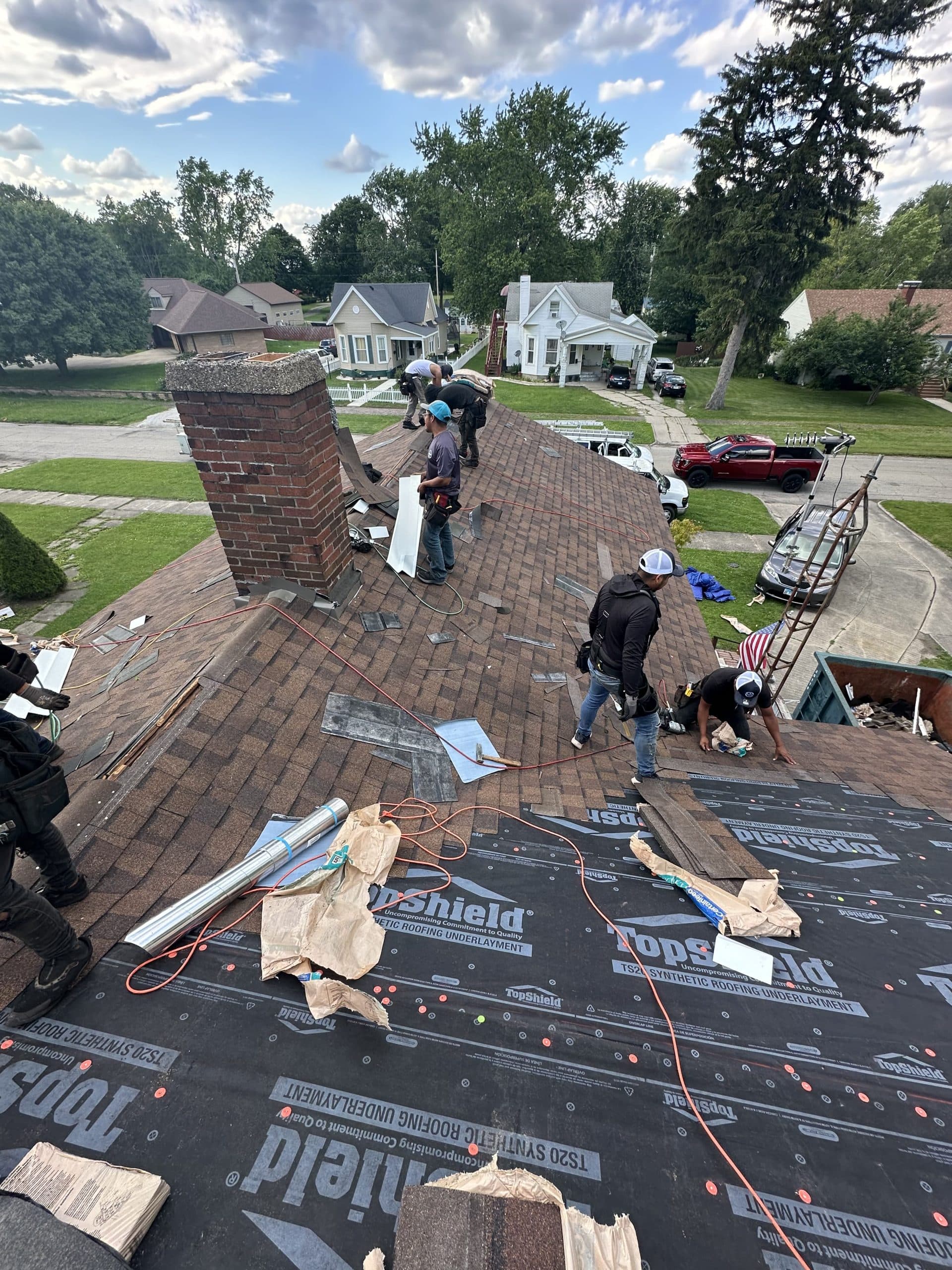 Pantheon crew replacing a residential roof in Champaign, IL